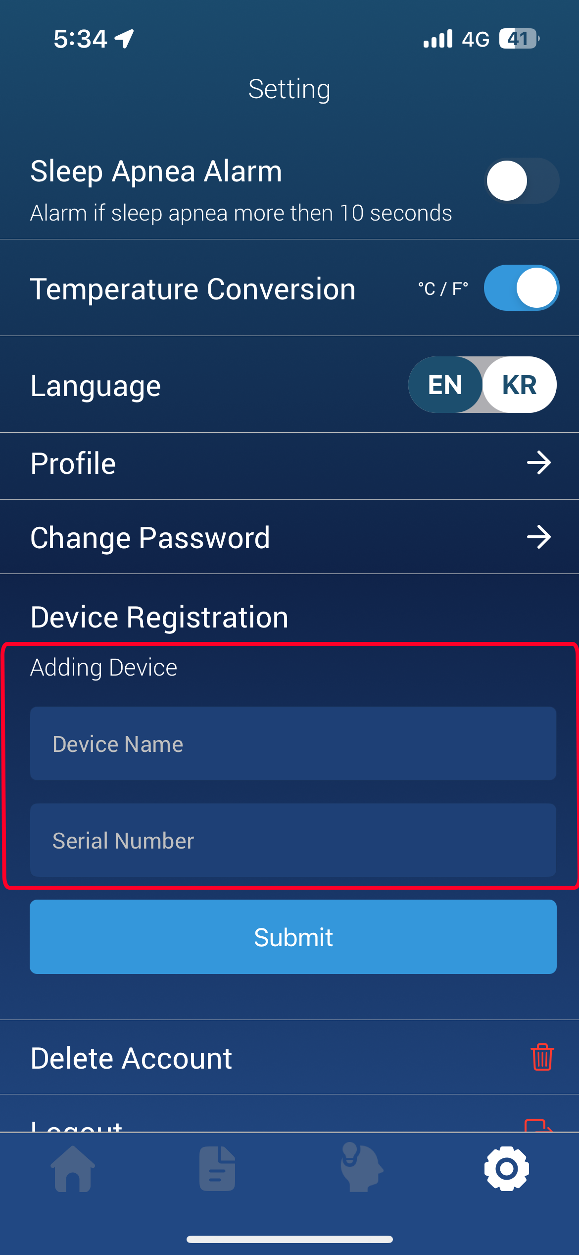 Add Device Name and Number - SleepOrora